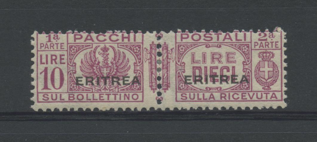 Scansione lotto: COLONIE ERITREA 1927/37 PACCHI L.10 N.31 *  CERT.