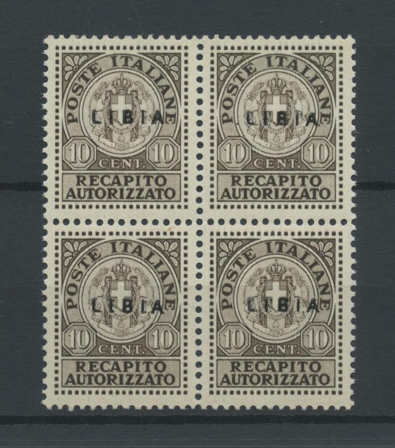 Scansione lotto: COLONIE LIBIA 1941 RECAPITO N.3 QUARTINA **