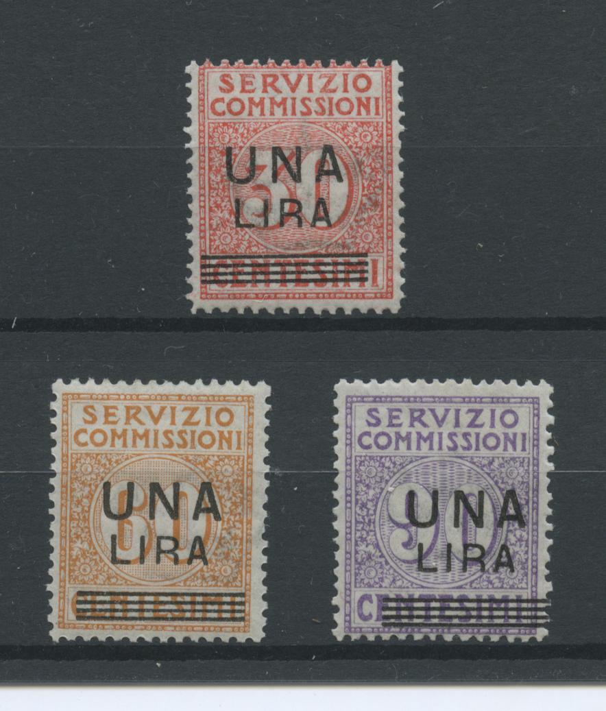 Scansione lotto: REGNO 1925 COMMISSIONI SOVR. 3V. 3 **  CERT.