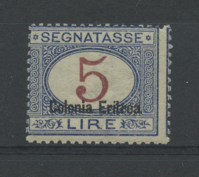 Scansione lotto: COLONIE ERITREA 1920/6 TASSE L.5 **