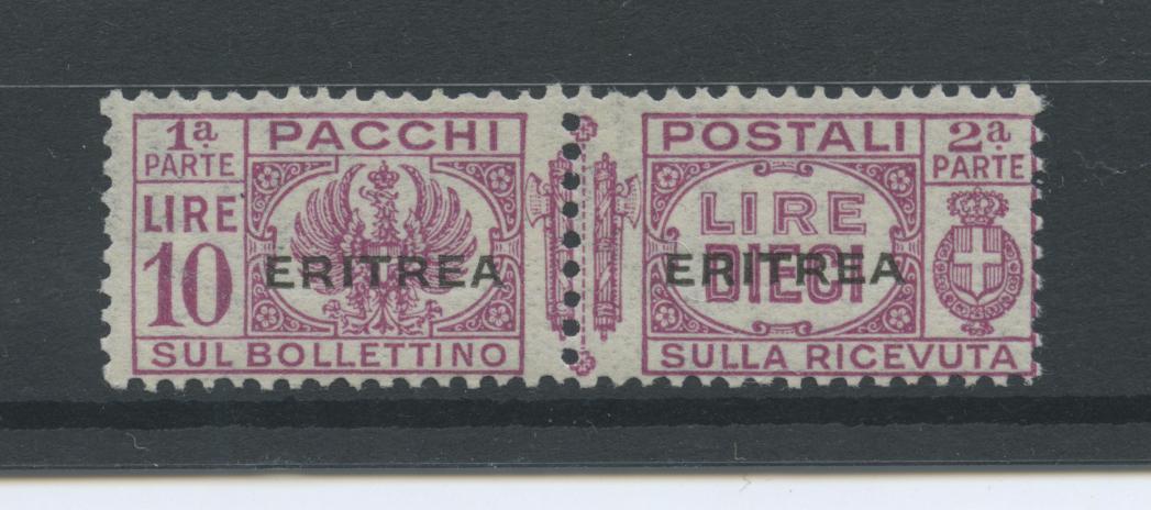 Scansione lotto: COLONIE ERITREA 1927/37 PACCHI L.10 N.31 2 **  CERT.