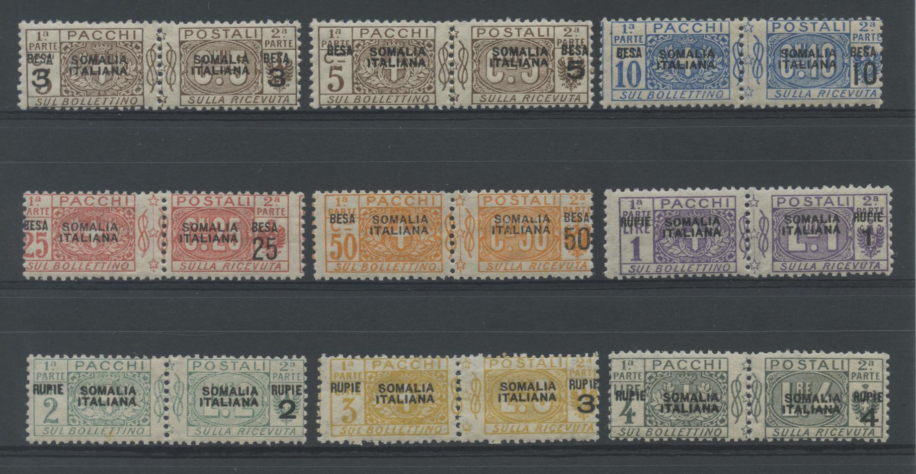 Scansione lotto: COLONIE SOMALIA 1923 PACCHI 9V. **