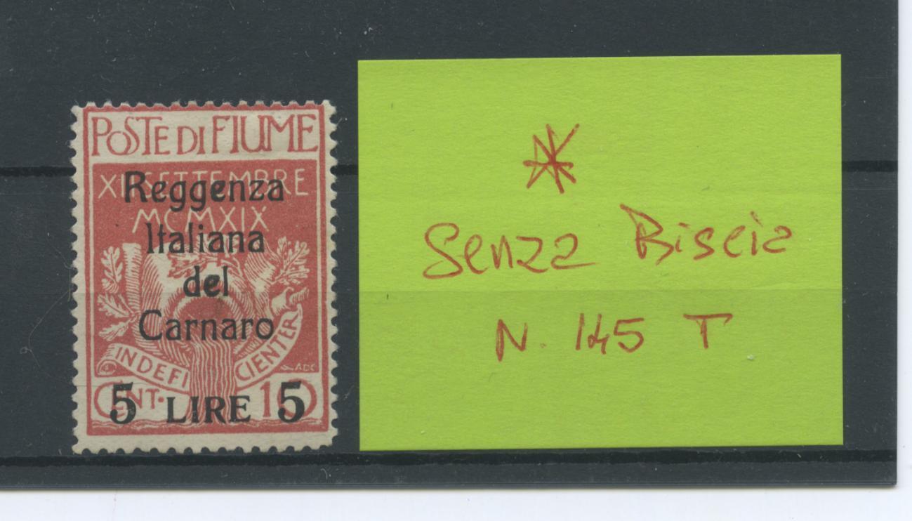 Scansione lotto: OCCUPAZIONI FIUME 1920 N.145  SENZA BISCIA *