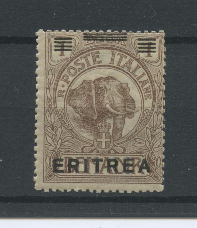 Scansione lotto: COLONIE ERITREA 1922 2C. SU 1B. SENZA CIFRA **  CERT.