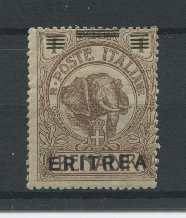 Scansione lotto: COLONIE ERITREA 1922 2C. SU 1B. SENZA CIFRA 2 **  CERT.