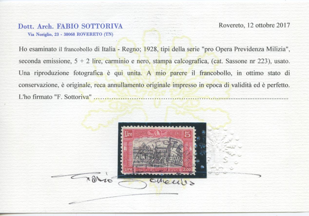 Scansione lotto: REGNO 1928 MILIZIA II 4V. 2 US.  CERT.