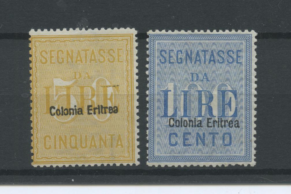 Scansione lotto: COLONIE ERITREA 1903 TASSE 2V. ** CERT.