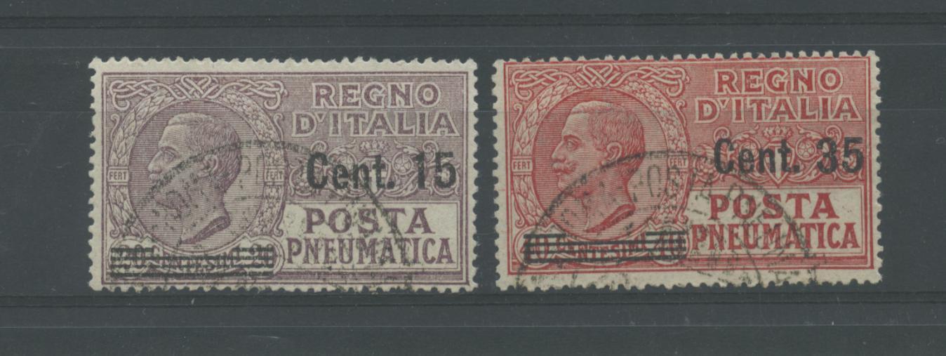 Scansione lotto: REGNO 1927/8 POSTA PNEUMATICA 2V. 2 US. CENTRATO CERT.