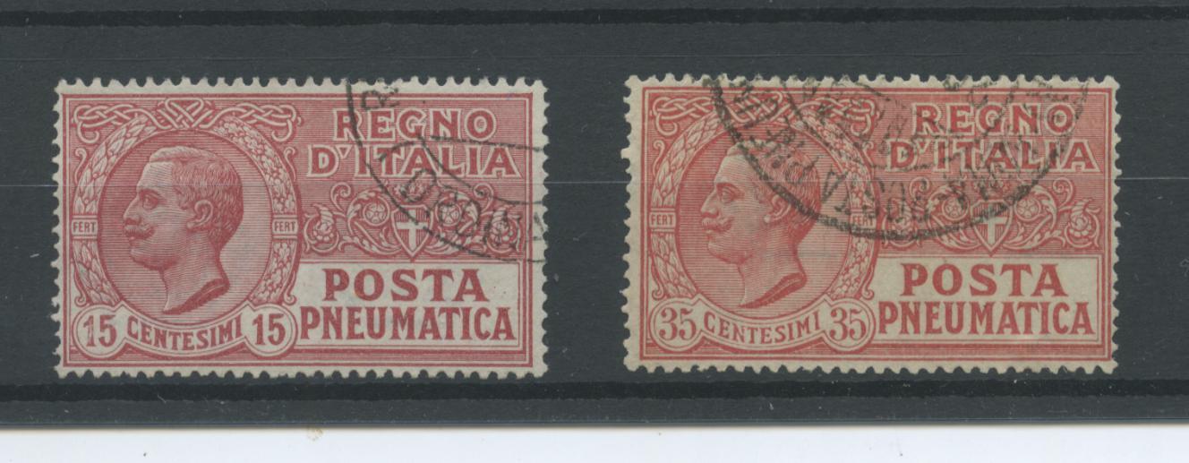 Scansione lotto: REGNO 1925 POSTA PNEUMATICA 2V. 6 US.  CERT.