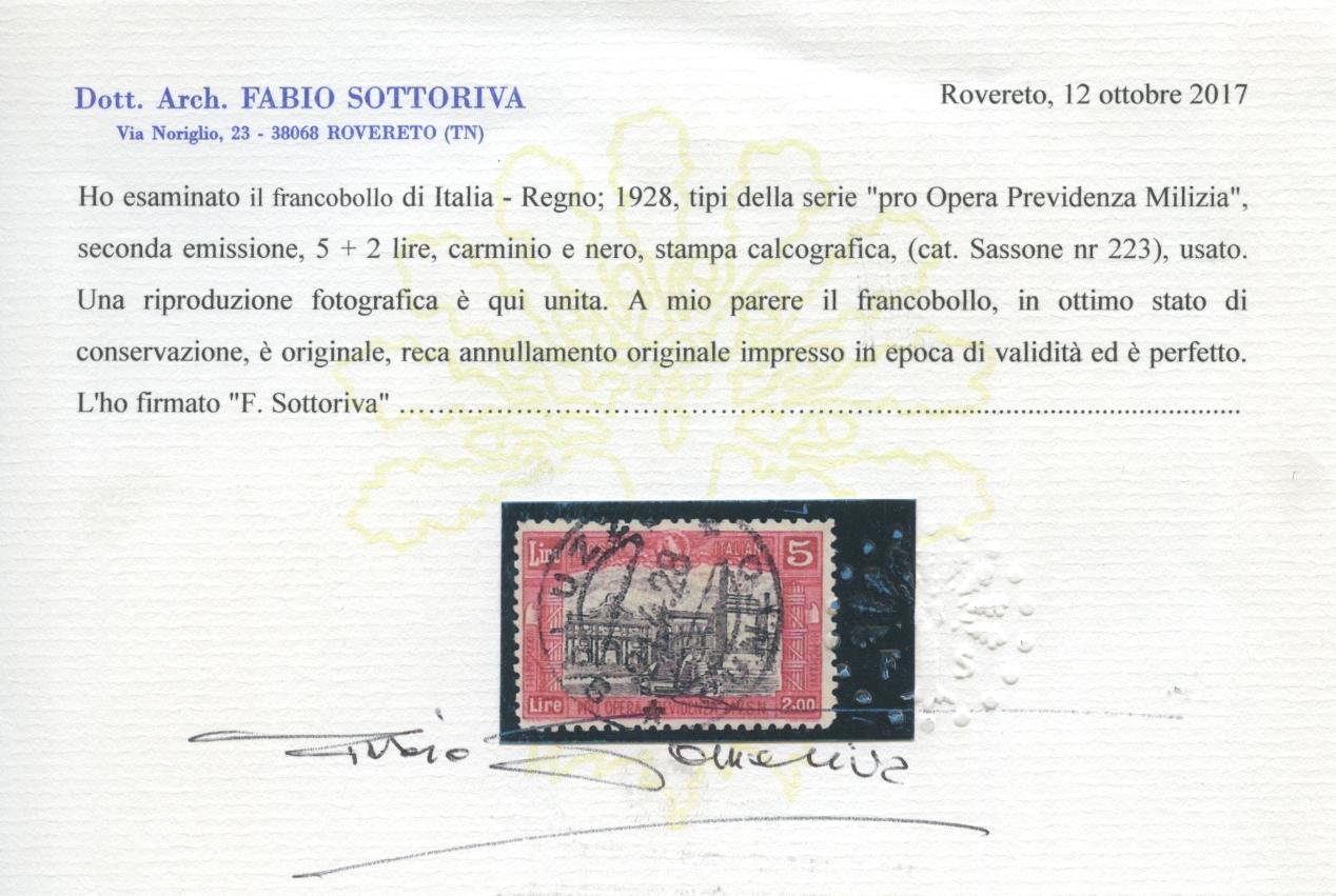 Scansione lotto: REGNO 1928 MILIZIA II 4V. 3 US.  CERT.