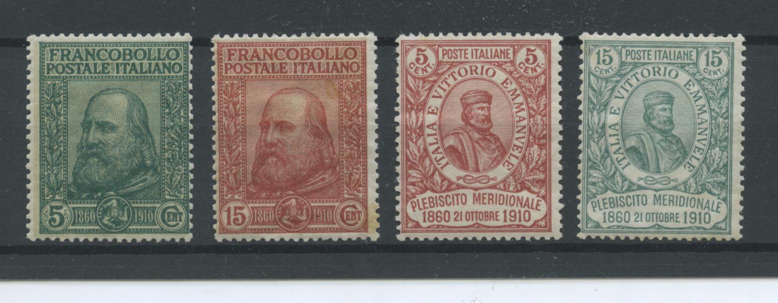 Scansione lotto: REGNO 1910 GARIBALDI 4V. 7 ** CENTRATO CERT.