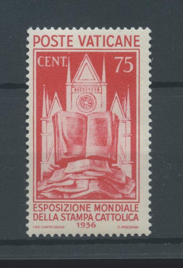 Scansione lotto: VATICANO 1936 STAMPA 75C. **