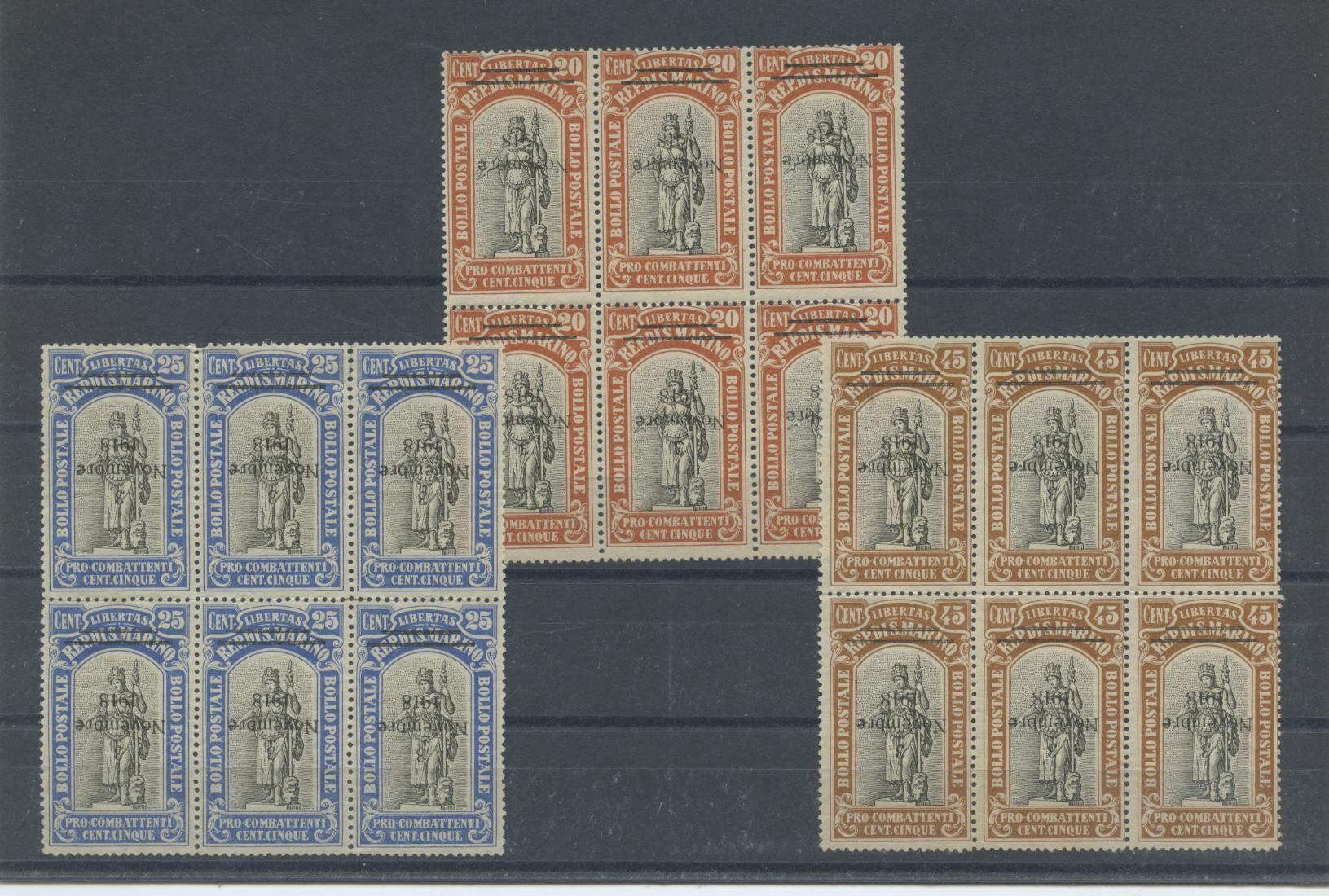 Scansione lotto: SAN MARINO 1918 N.63/5 SOVR. ROVESCIATA X6 SG