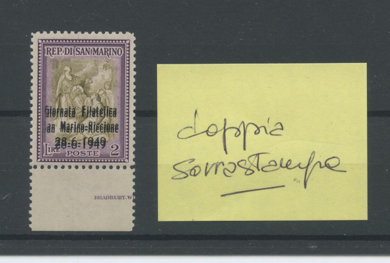 Scansione lotto: SAN MARINO 1949 GIORN. FILATELICA DOPPIA SOVR. **