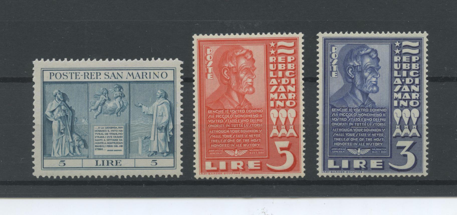 Scansione lotto: SAN MARINO 1937/8 ANNATA CPL. 3V. **