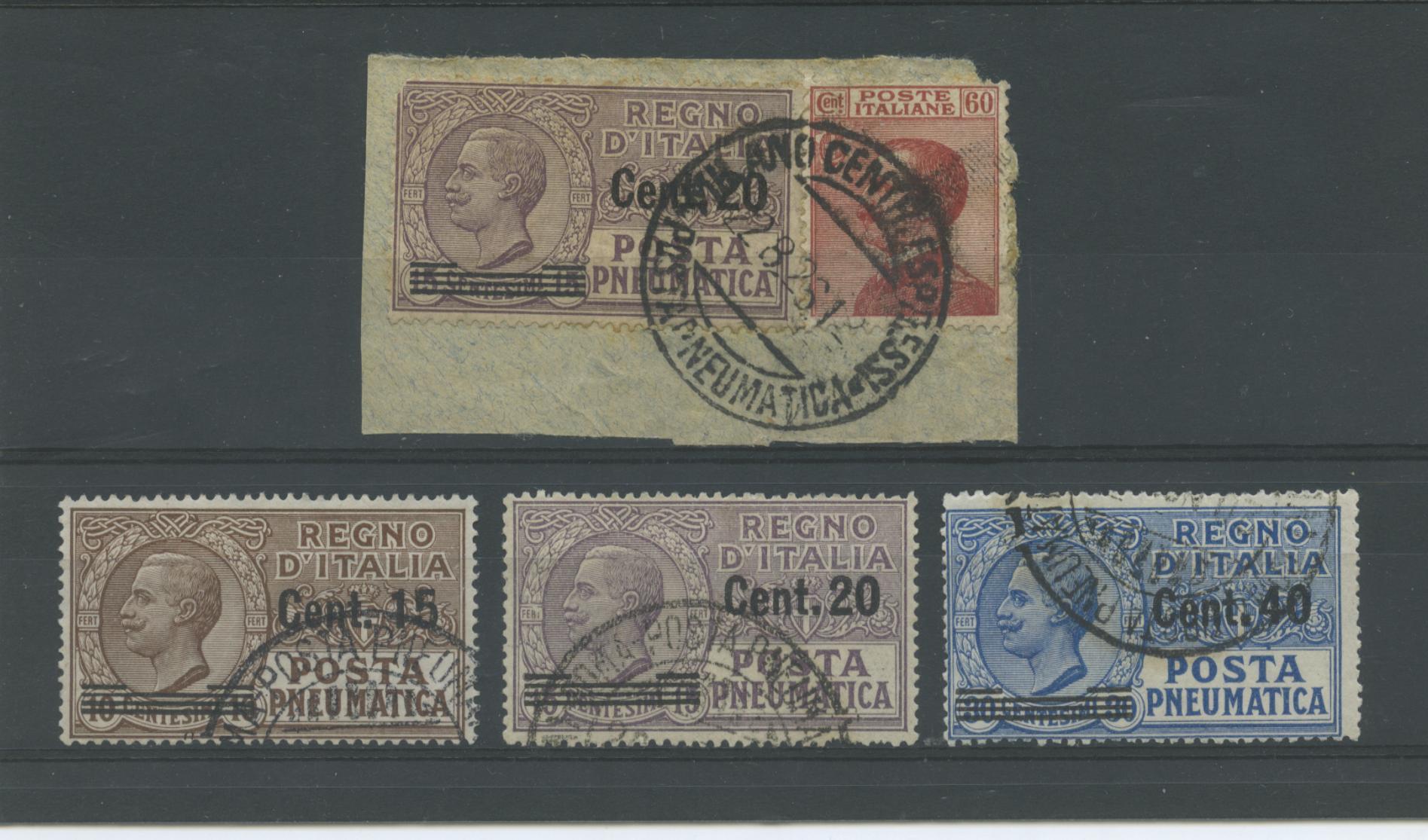 Scansione lotto: REGNO 1924/5 POSTA PNEUM.SOVR. 4V.(originale) 2 US.