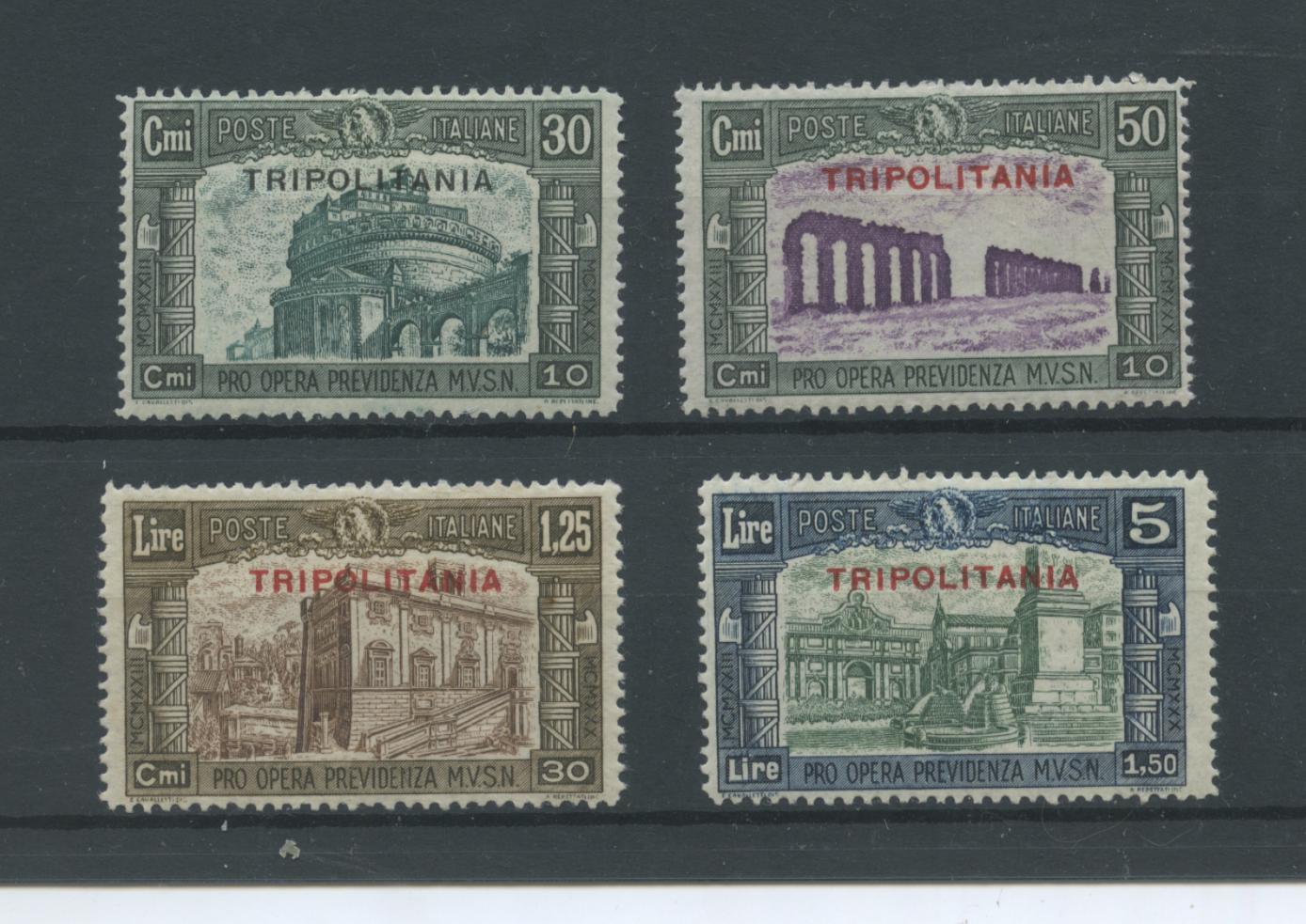 Scansione lotto: COLONIE TRIPOLITANIA 1930 MILIZIA III 4V. 2 *