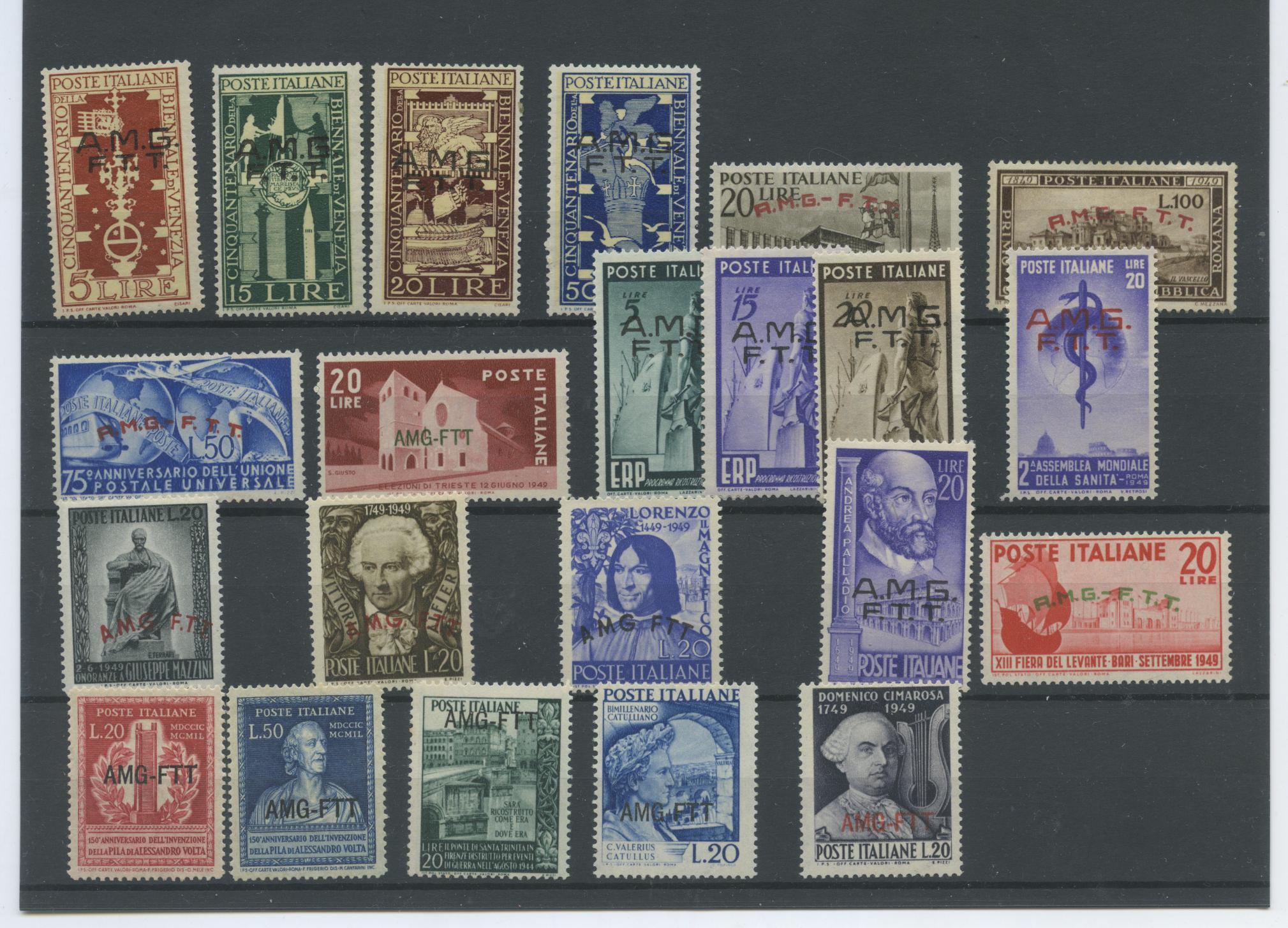 Scansione lotto: TRIESTE 1949 COMMEMORATIVI CPL. 22V. 2 ** CENTRATO