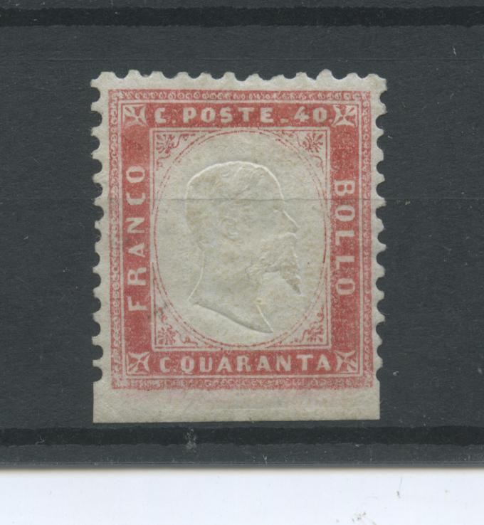 Scansione lotto: REGNO 1862 40C. ROSSO ND IN BASSO **