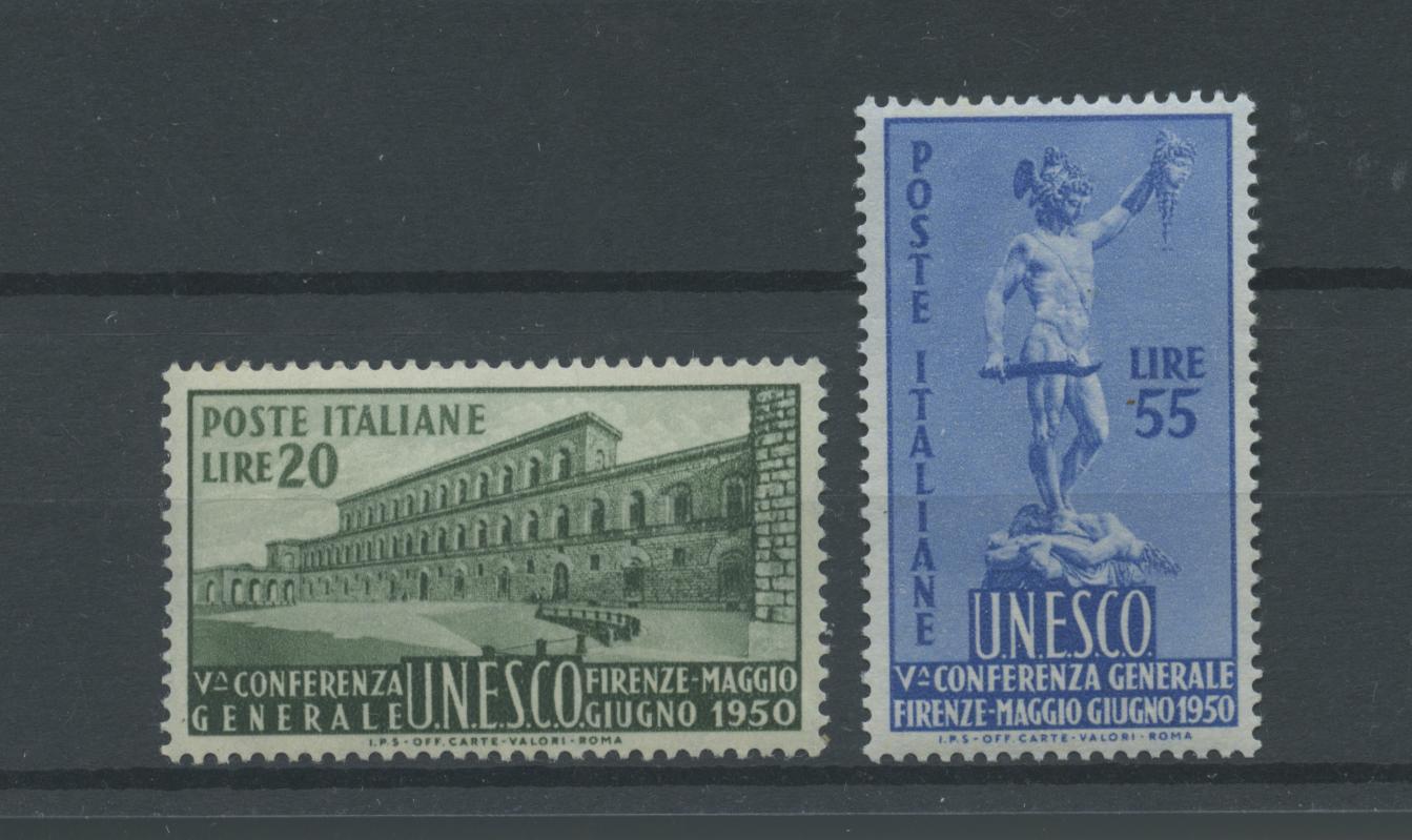 Scansione lotto: REPUBBLICA 1950 UNESCO 2V. **