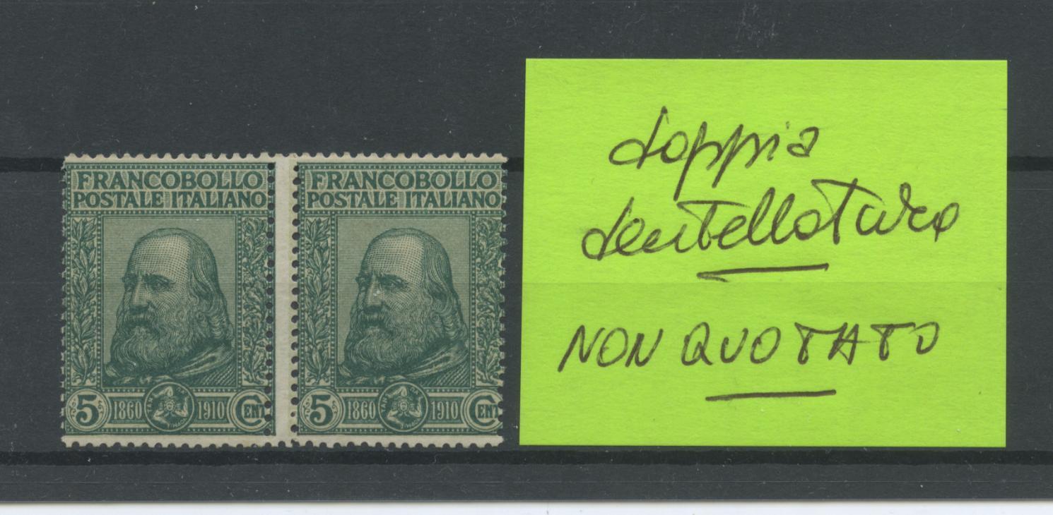 Scansione lotto: REGNO 1910 GARIBALDI COPPIA VARIETA' **  CERT.