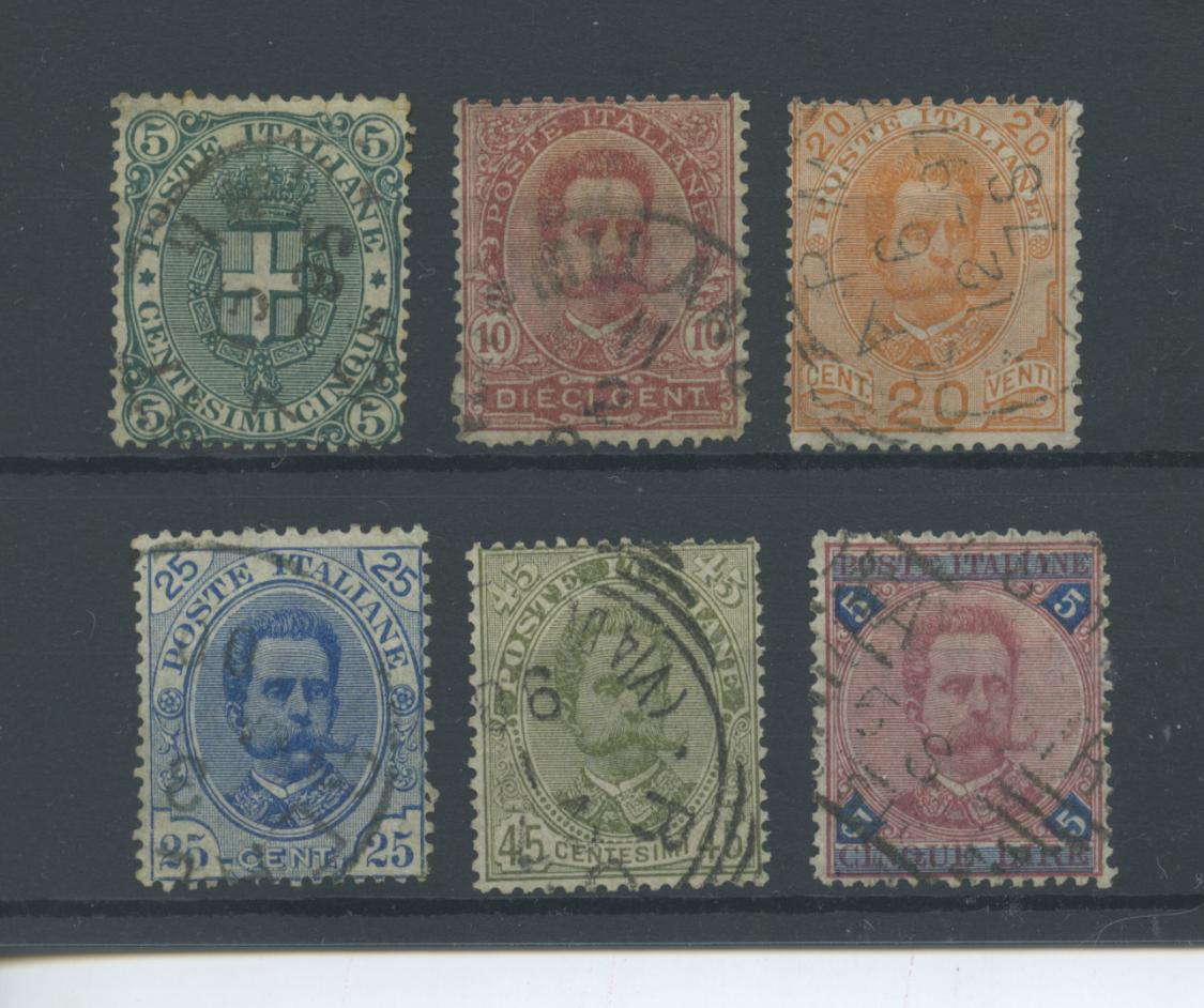 Scansione lotto: REGNO 1891/6 UMBERTO I 6V.(originale) US.