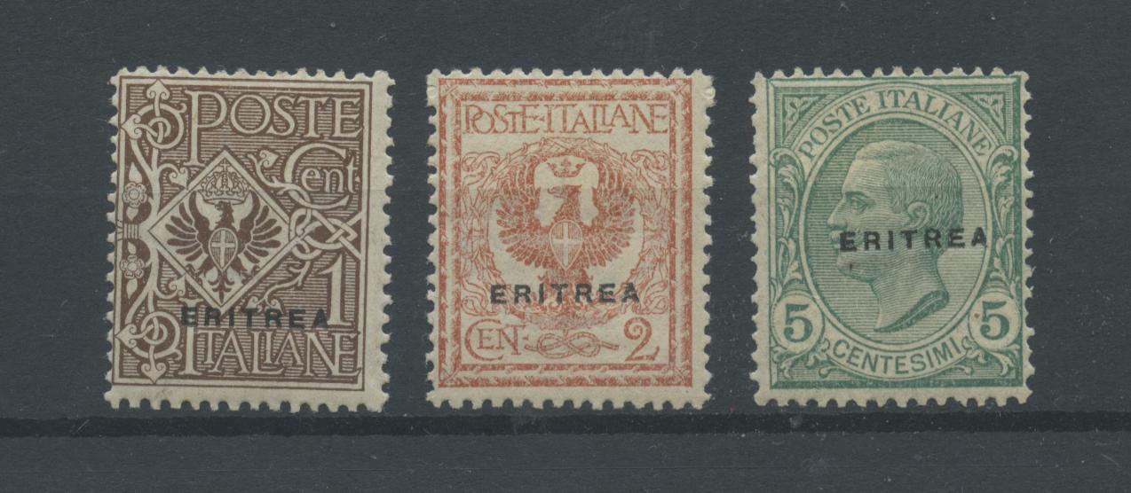 Scansione lotto: COLONIE ERITREA 1924 SOVR. 3V. *