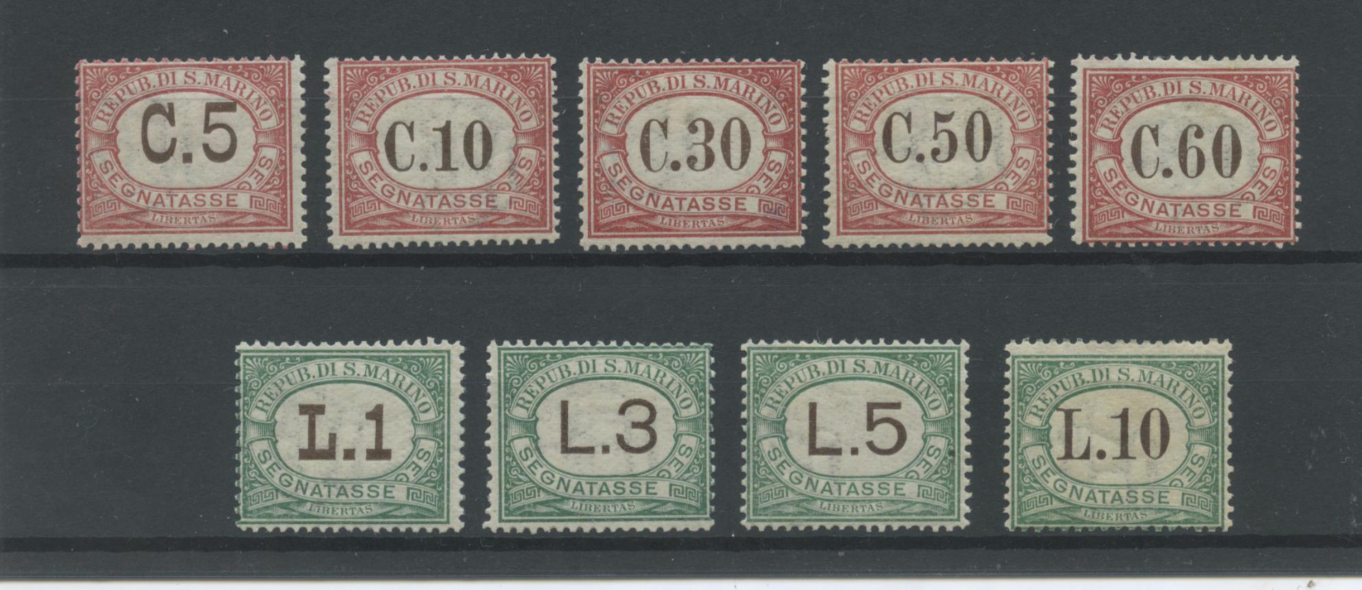 Scansione lotto: SAN MARINO 1924 TASSE RARA 9V. *