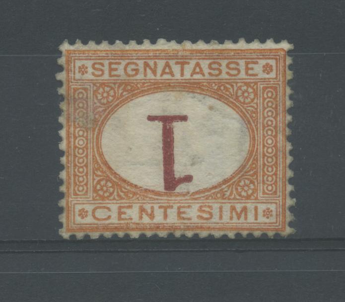 Scansione lotto: REGNO 1870 TASSE C.1 ROVESCIATO *  CERT.