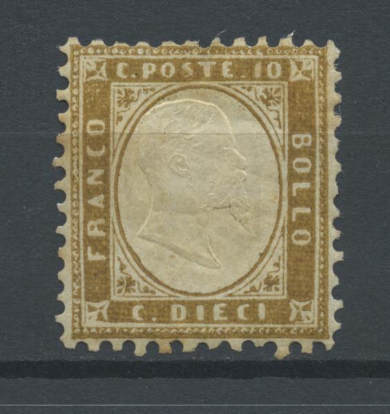 Scansione lotto: REGNO 1862 10C. BRUNO CHIARO N.1ca *  CERT.