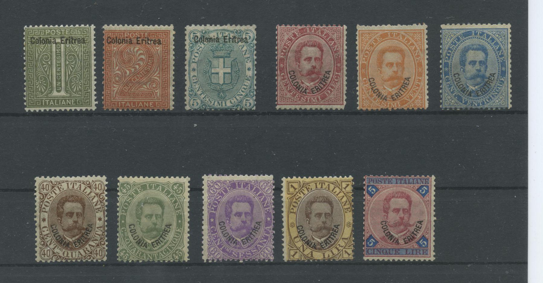 Scansione lotto: COLONIE ERITREA 1893 SOVR. 11V. 3 **  CERT.