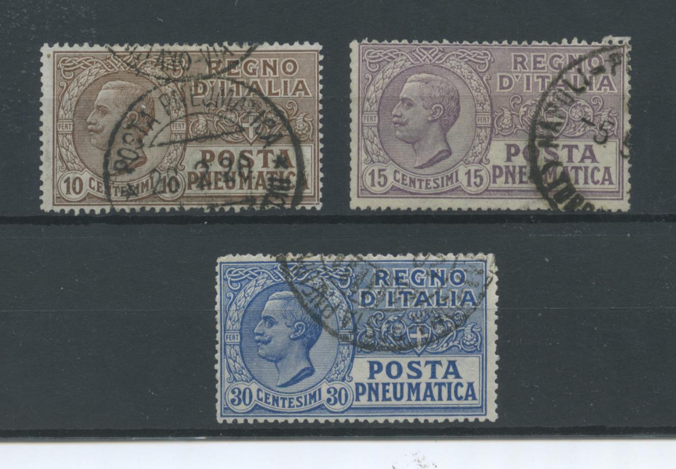 Scansione lotto: REGNO 1913/23 POSTA PNEUMATICA 3V.(originale) 3 US.