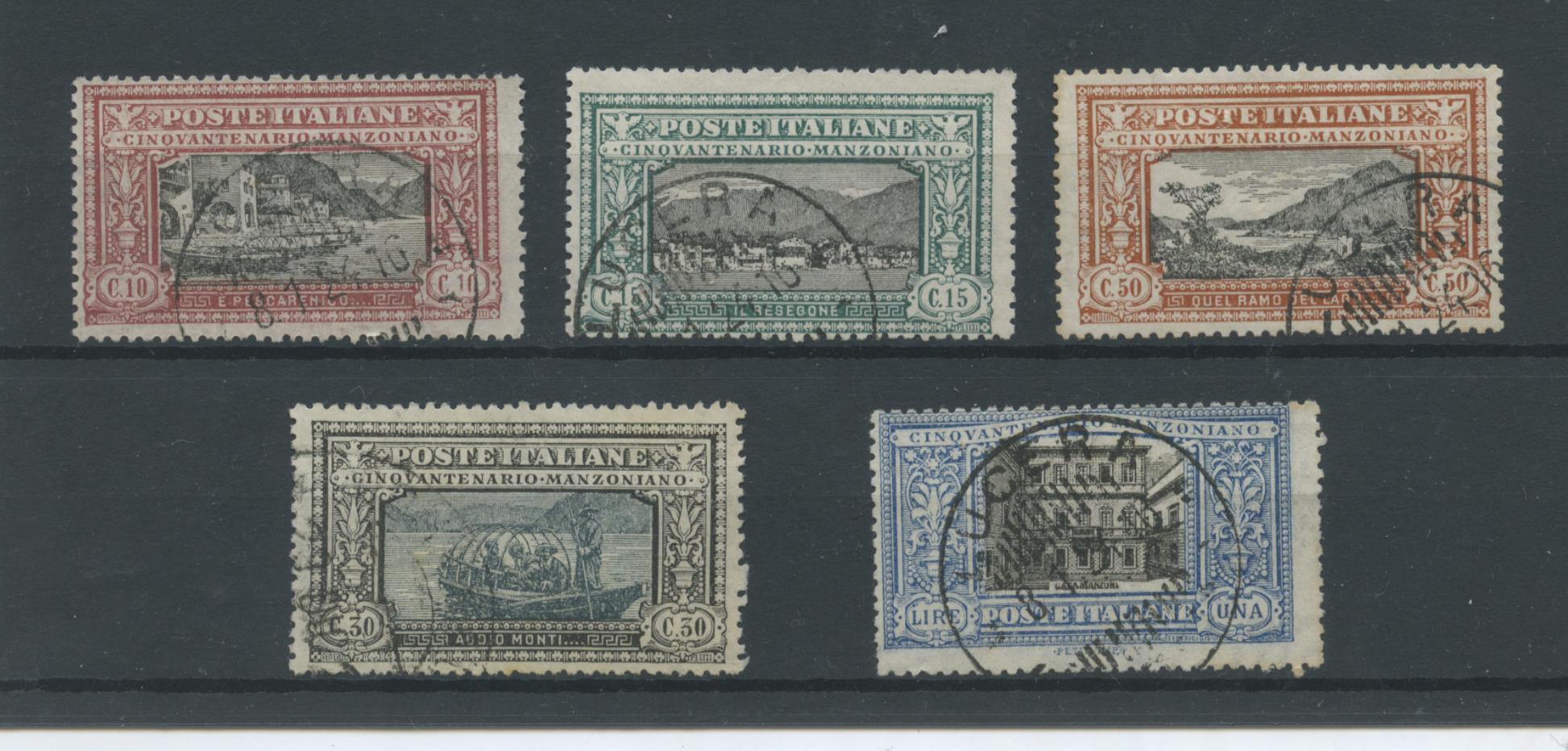 Scansione lotto: REGNO 1923 MANZONI SERIETTA 5V. 2 US.