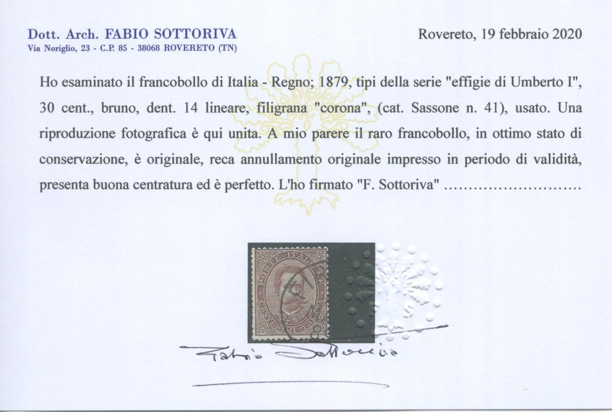 Scansione lotto: REGNO 1879 30C. 2 US.  CERT.