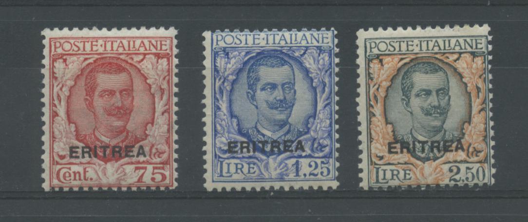 Scansione lotto: COLONIE ERITREA 1926 SOVR. 3V. 3 *