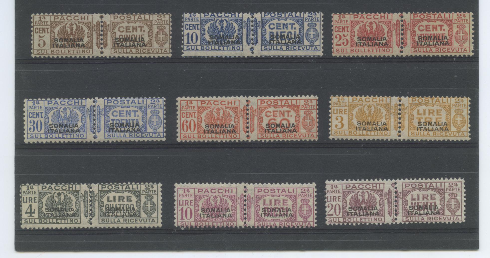 Scansione lotto: COLONIE SOMALIA 1928/41 PACCHI 9V. **  CERT.