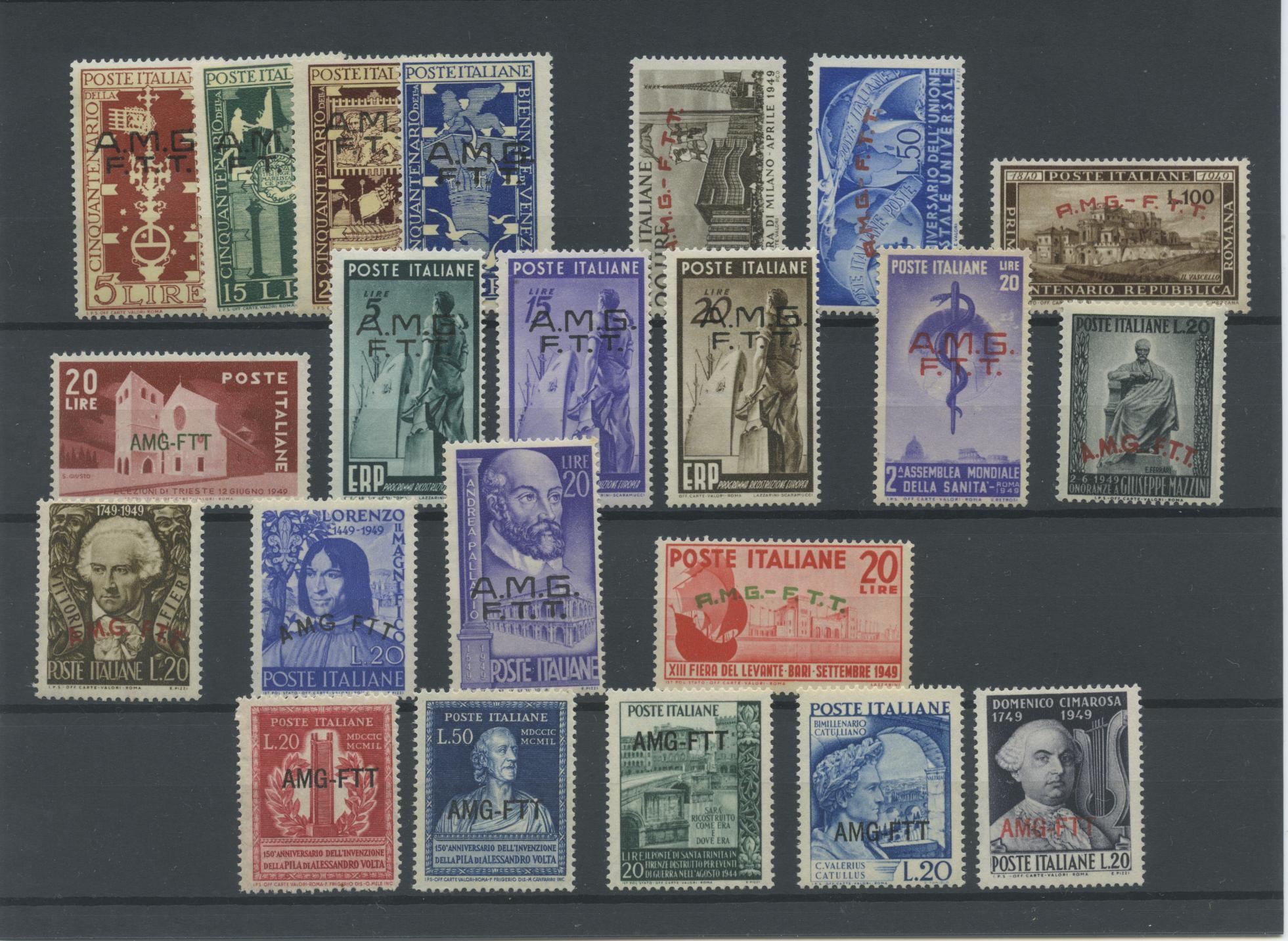 Scansione lotto: TRIESTE 1949 COMMEMORATIVI CPL. 22V. **