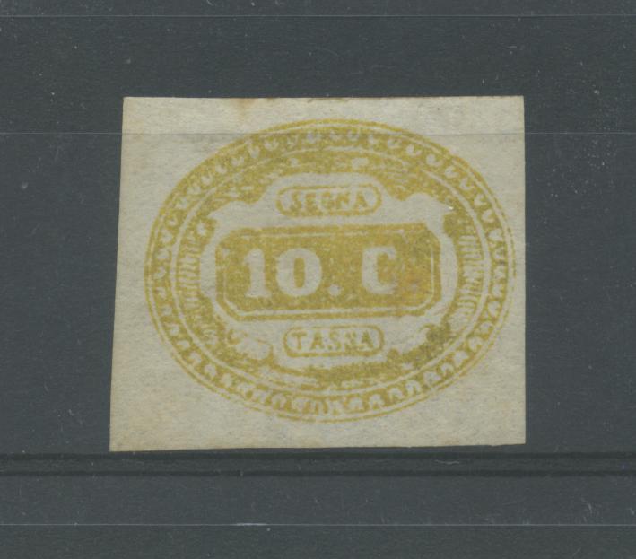 Scansione lotto: REGNO 1863 TASSE 10C. GIALLO 2 *  CERT.