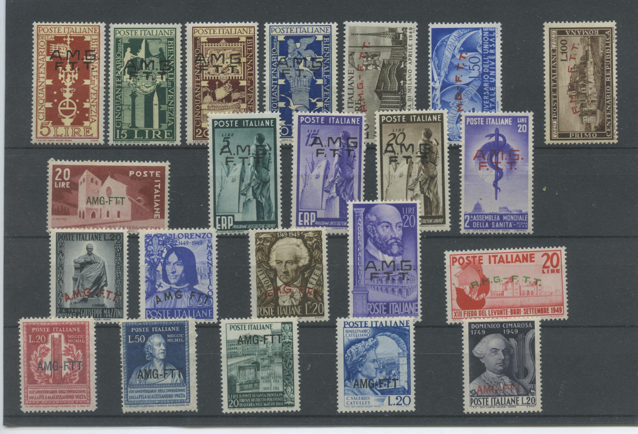 Scansione lotto: TRIESTE 1949 COMMEMORATIVI CPL. 22V. *