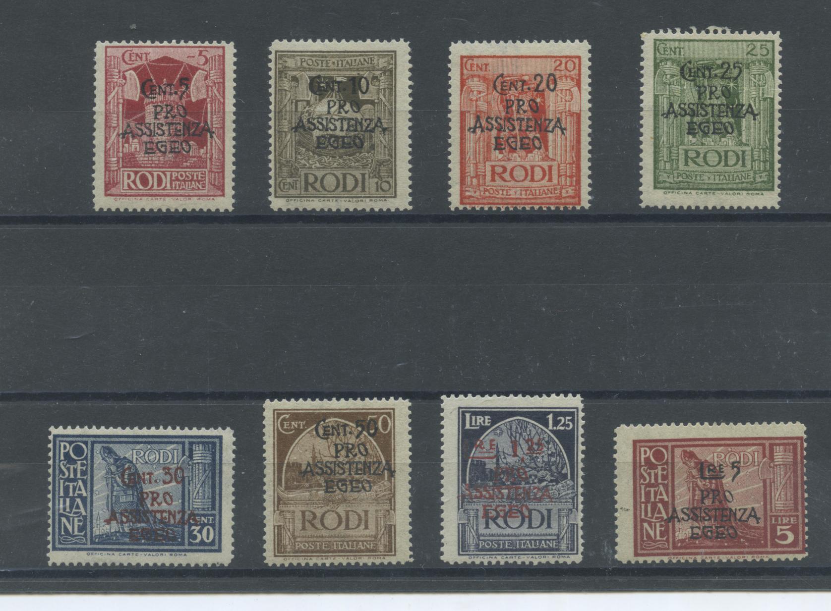 Scansione lotto: COLONIE EGEO 1943 PRO ASSISTENZA P.O. 8V. 2 **