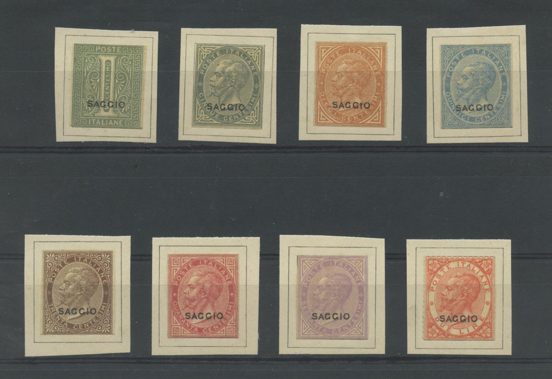 Scansione lotto: REGNO 1863 SAGGIO NON DENTELLATI 8V. 2 *