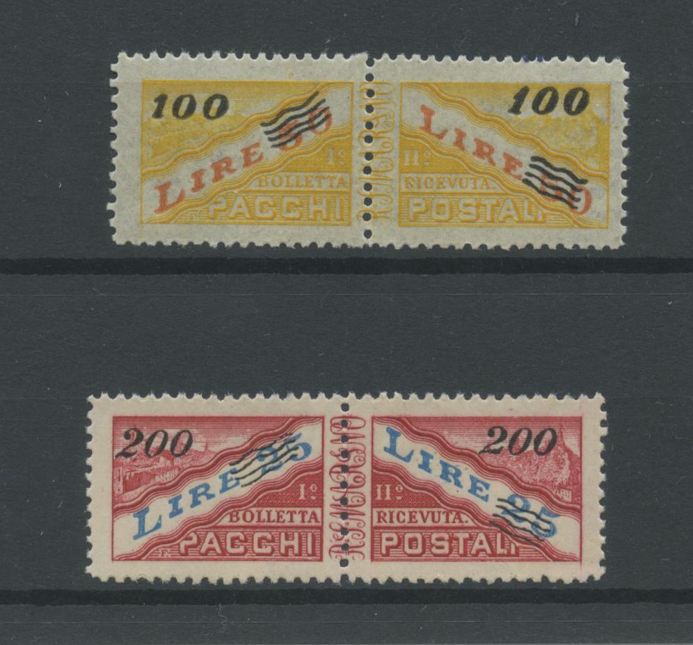 Scansione lotto: SAN MARINO 1948 PACCHI SOVR. 2V. ** LUSSO CERT.