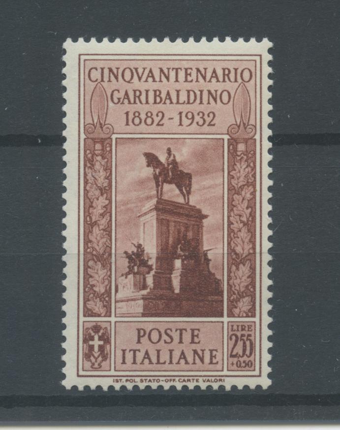 Scansione lotto: REGNO 1932 GARIBALDI L.2,55+50C. **