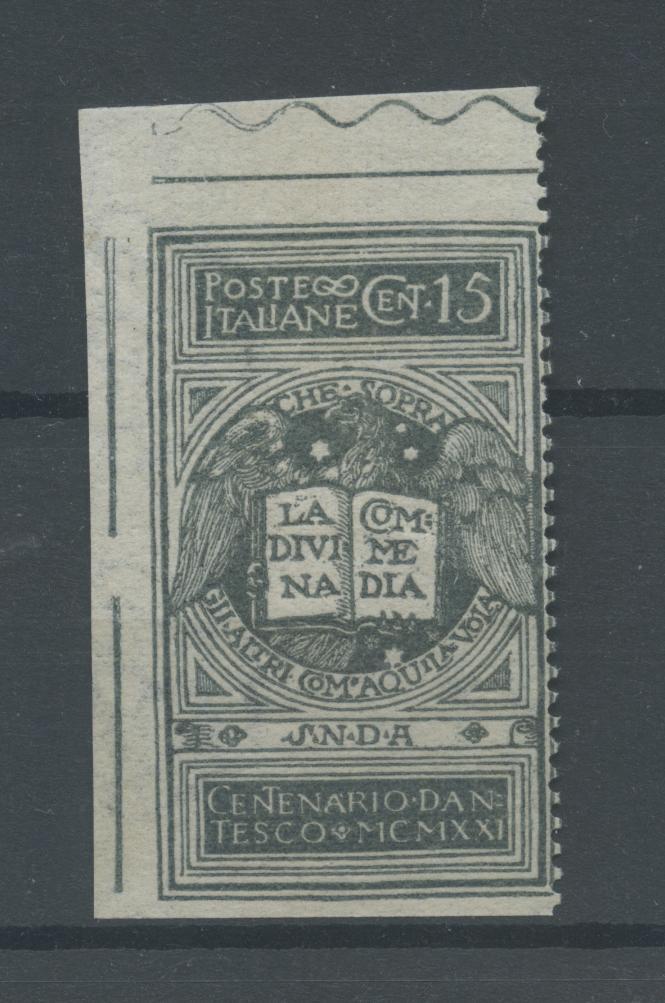 Scansione lotto: REGNO 1921 DANTE N.E. VARIETA' N.116AK **