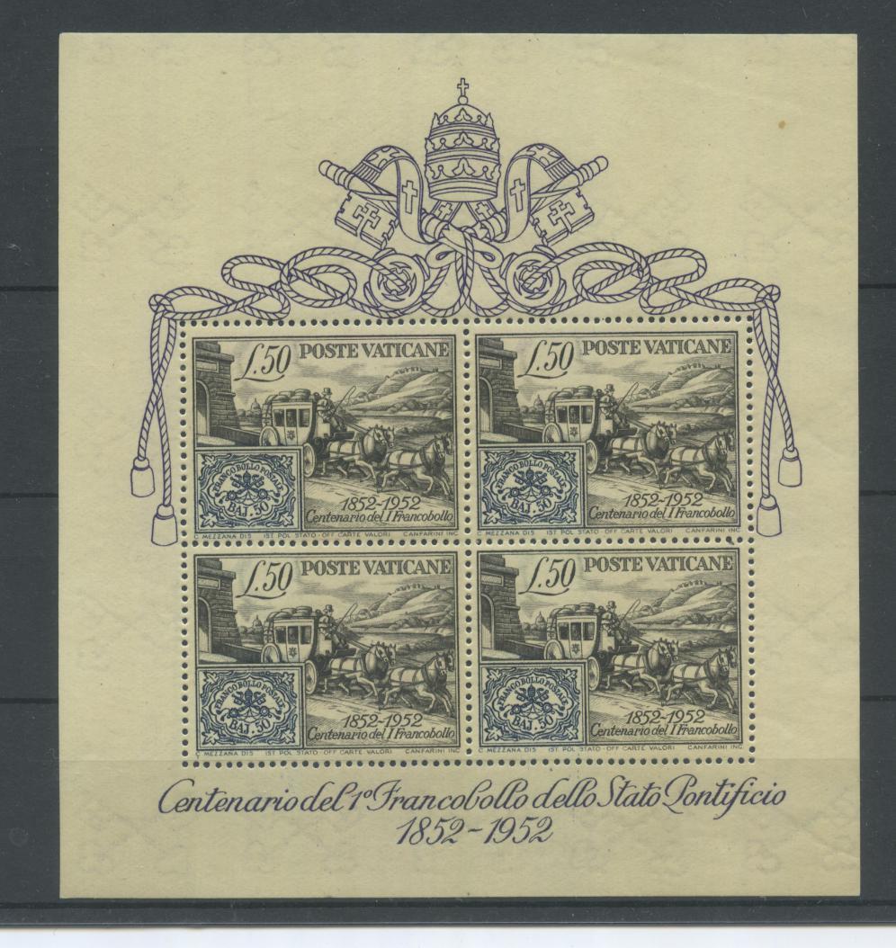 Scansione lotto: VATICANO 1952 B.F. CENTENARIO 4 **