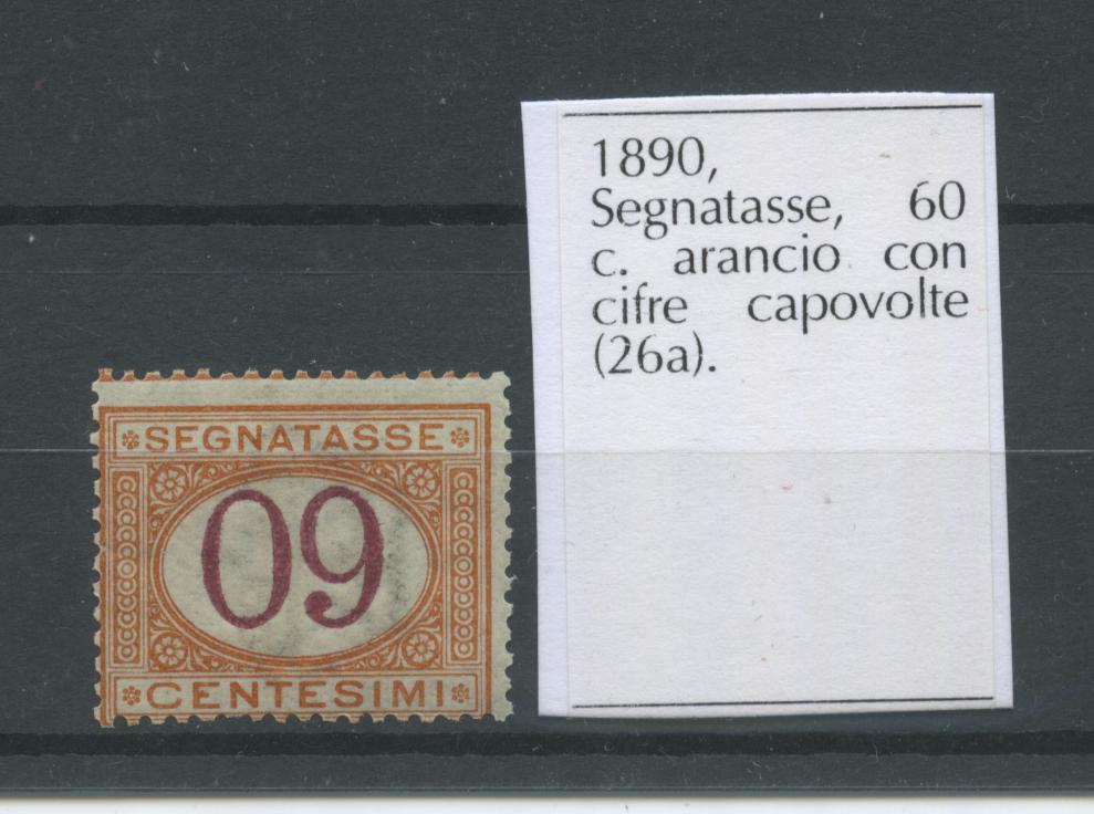 Scansione lotto: REGNO 1890/4 TASSE 60C. ROVESCIATO **  CERT.