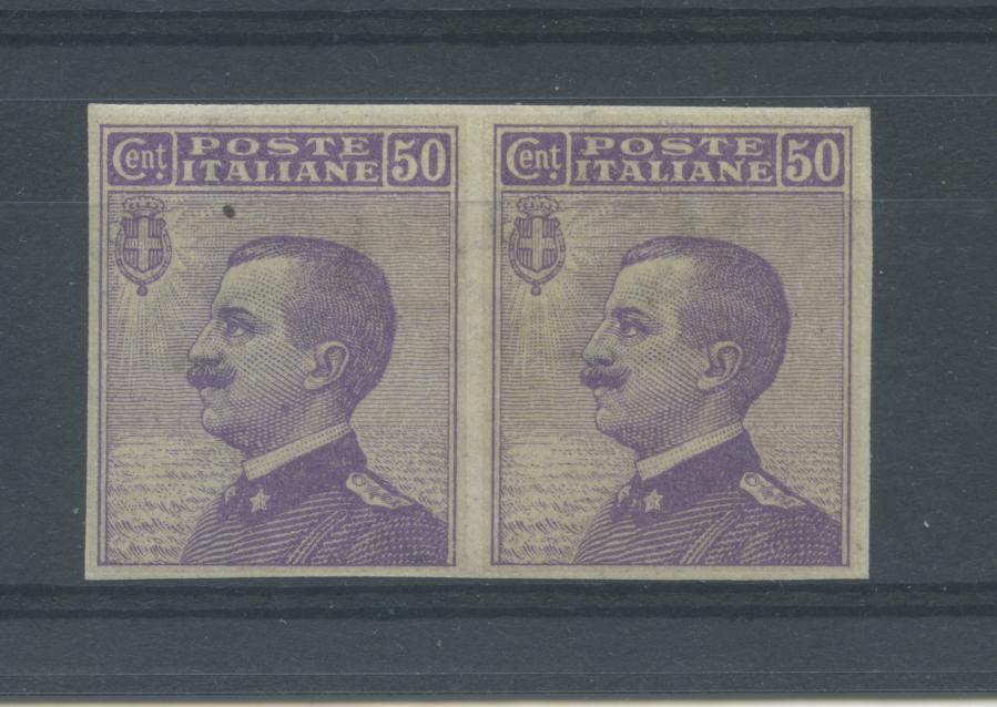 Scansione lotto: REGNO 1908 C.50 COPPIA NON DENTELLATO *