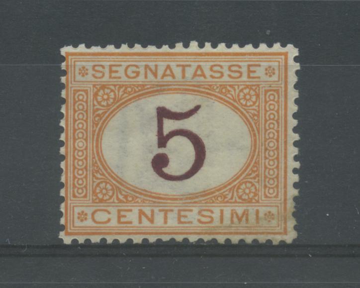 Scansione lotto: REGNO 1870 TASSE C.5 OCRA * CENTRATO CERT.