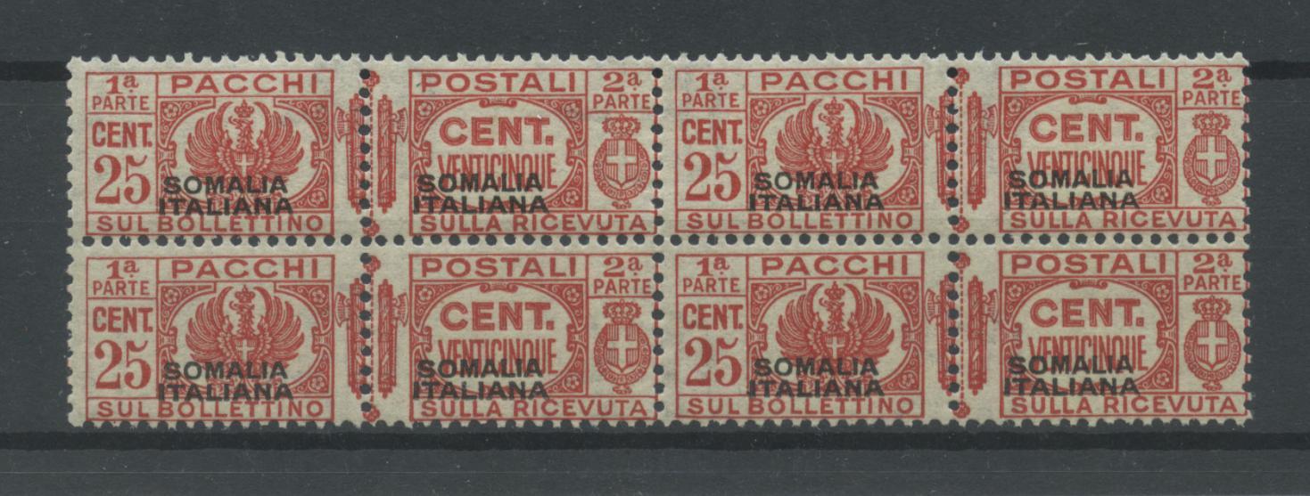 Scansione lotto: COLONIE SOMALIA 1928/41 PACCHI 25C. QUARTINA **