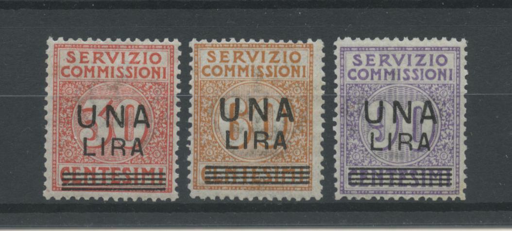 Scansione lotto: REGNO 1925 COMMISSIONI SOVR. 3V. 3 ** CENTRATO CERT.